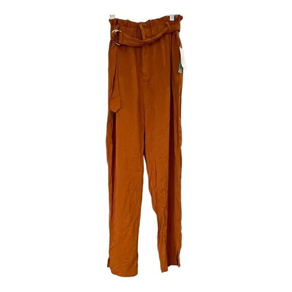 ABOUND Women’s Pants High Rise Paper Bag Waist Rust Pumpkin Orange XS NWT - Picture 3 of 8
